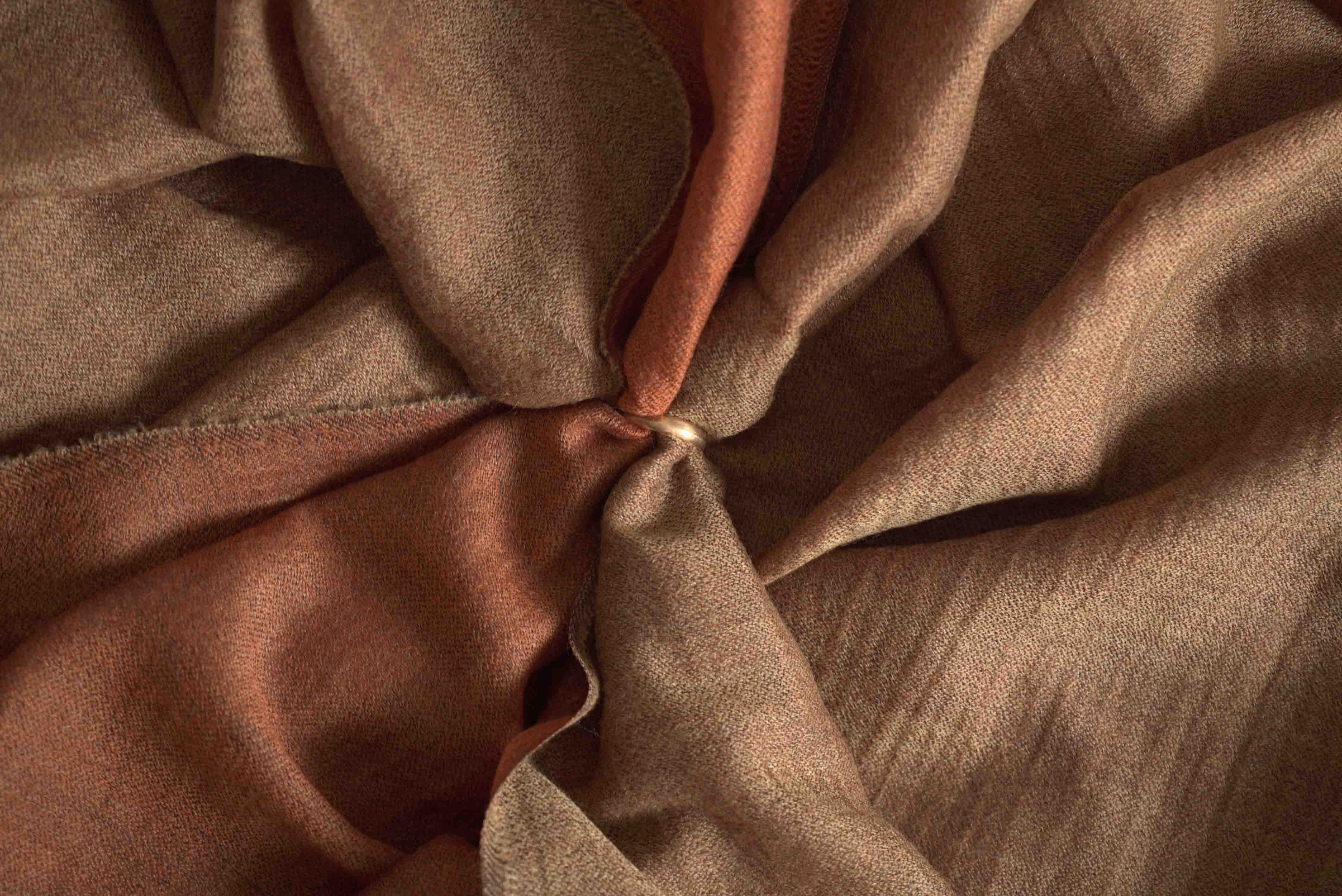 Pashmina 100% cachemire bicolore - Orange et marron