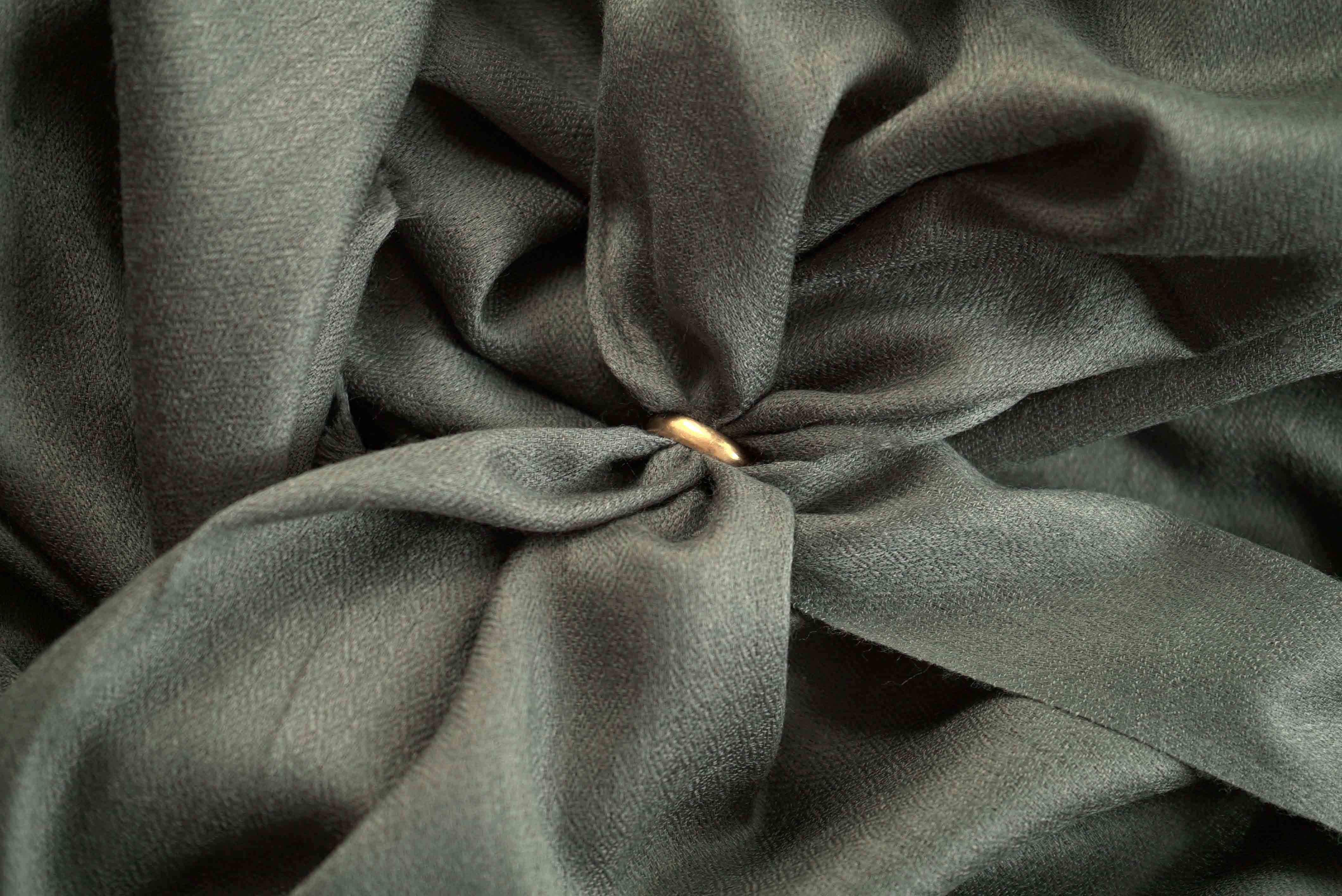 Pashmina 100% cachemire tissage oeil d'oiseau - Gris Zinc