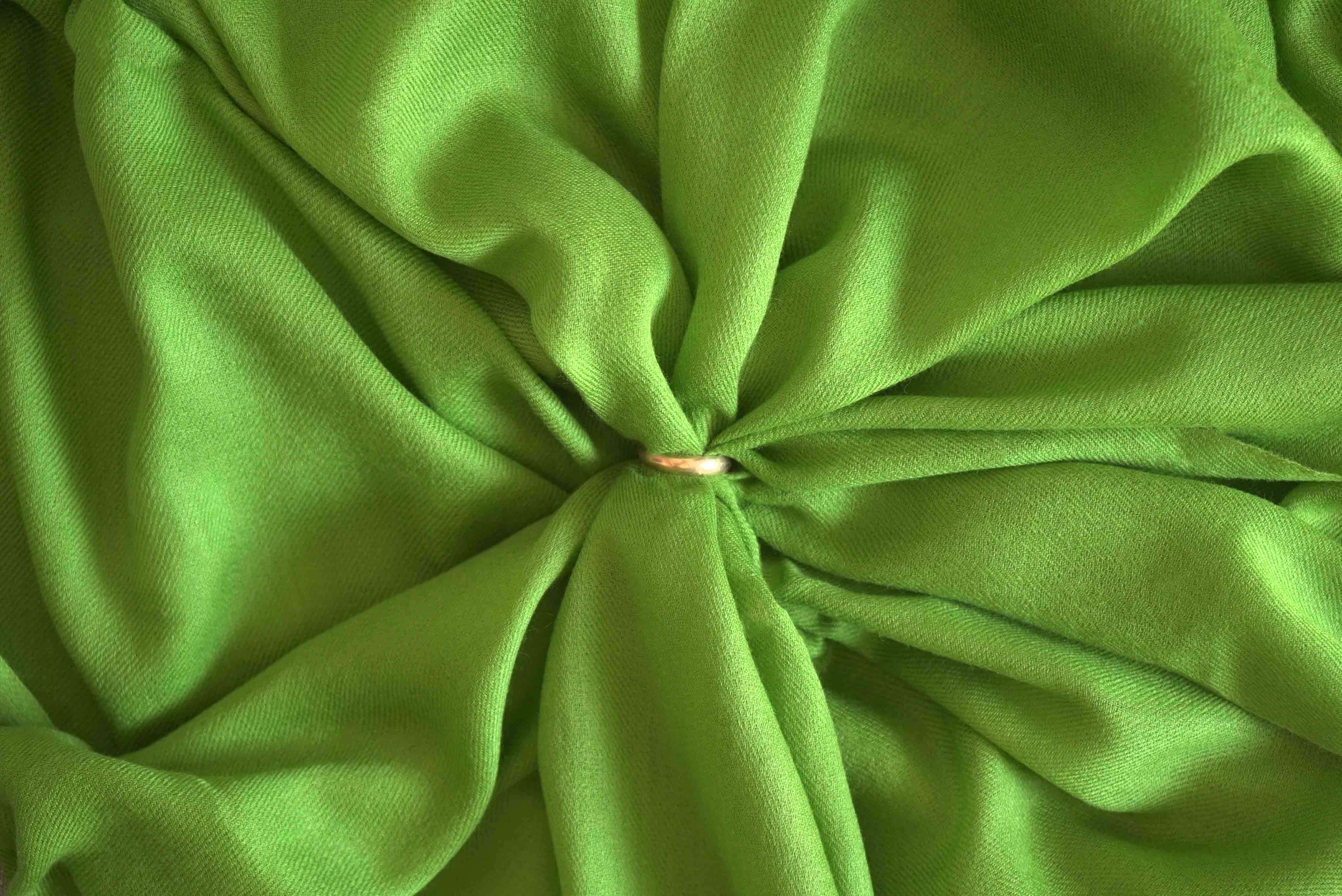 Pashmina 100% cachemire tissage oeil d'oiseau - Vert