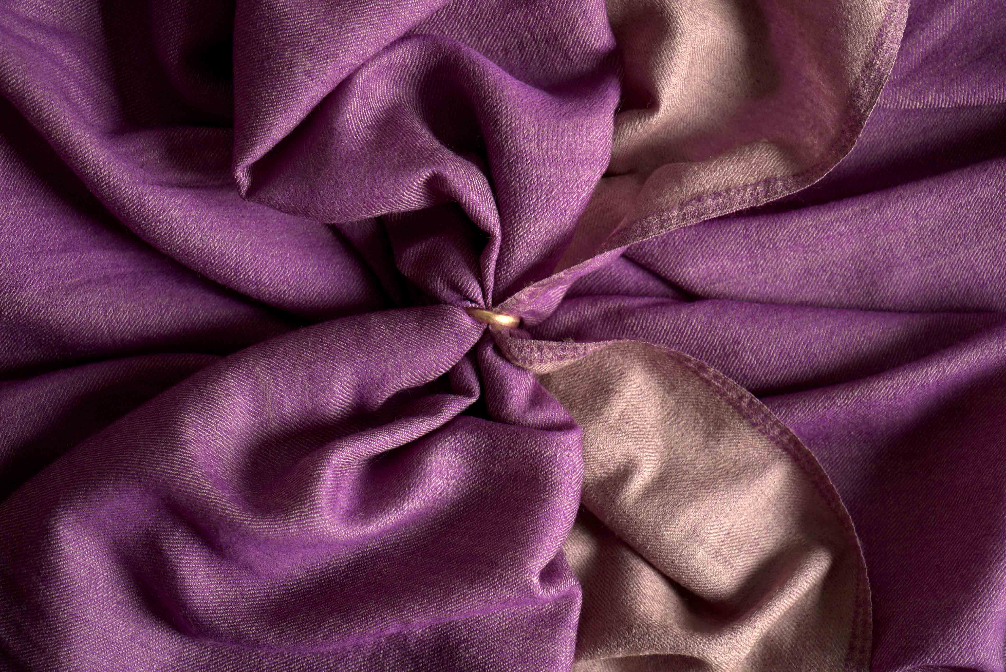 Pashmina 100% cachemire bicolore - Violet et nude